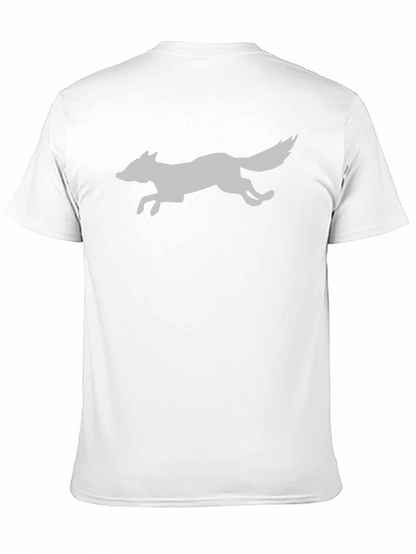 Sleek Fox Graphic Tee - Black Cotton Blend