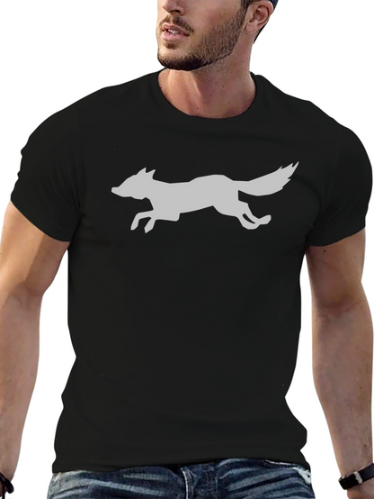 Sleek Fox Graphic Tee - Black Cotton Blend