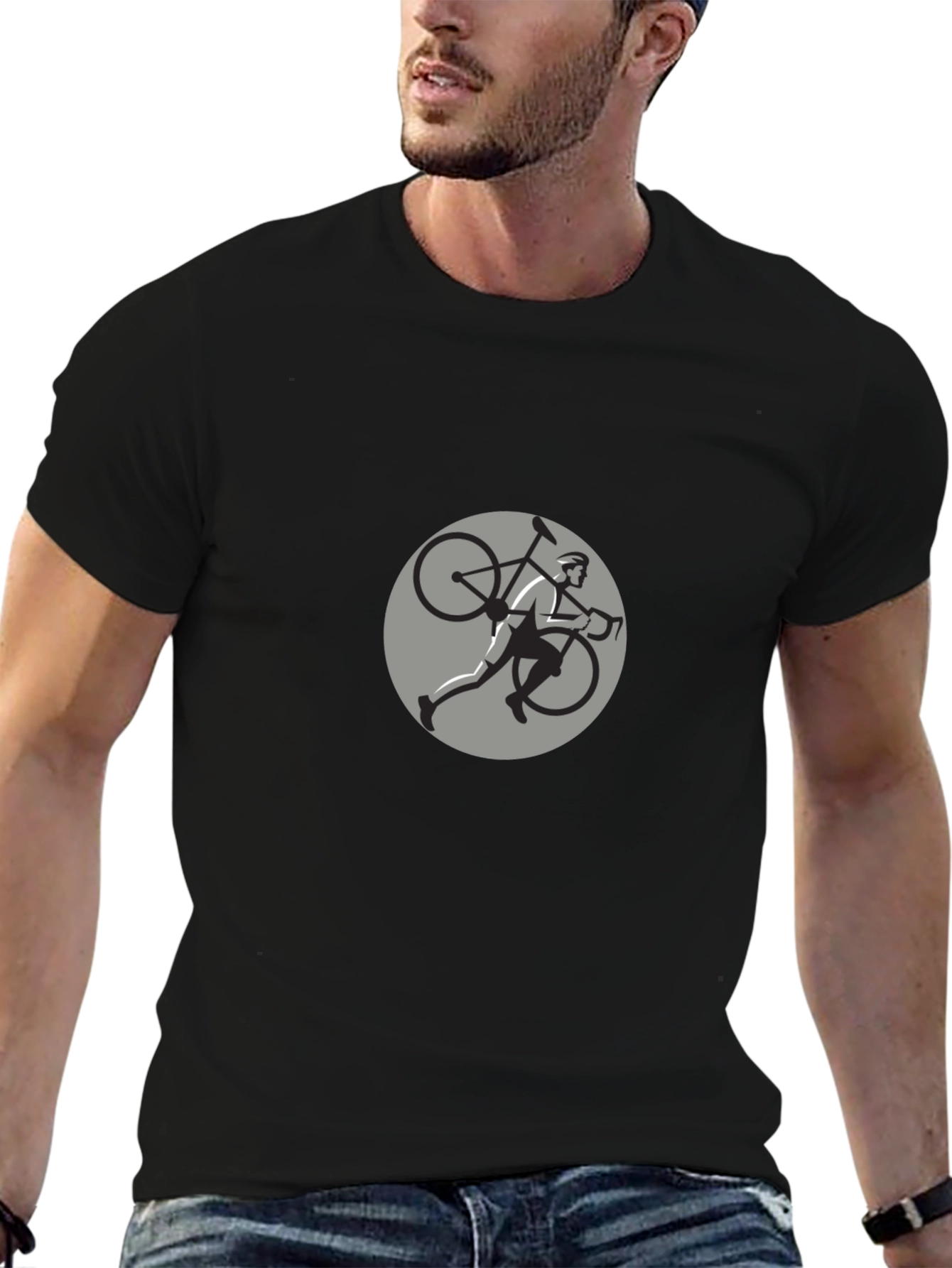 Cyclist Graphic Black T-Shirt