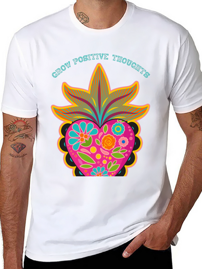 Grow Positive Thoughts Black Graphic Tee