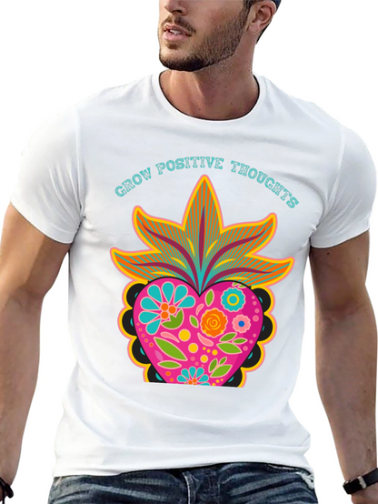 Grow Positive Thoughts Black Graphic Tee