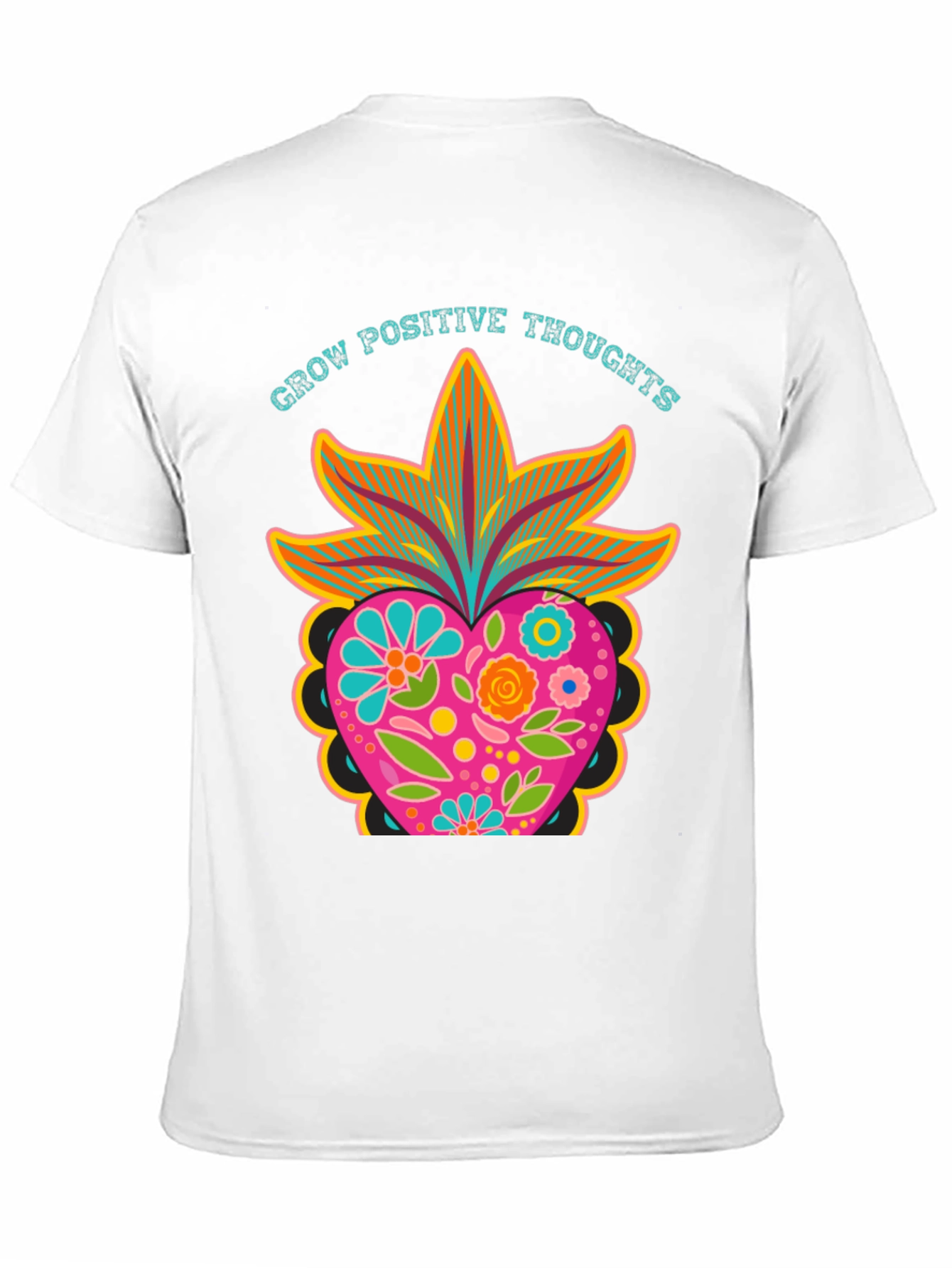 Grow Positive Thoughts Black Graphic Tee