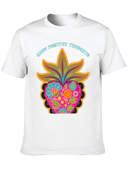 Grow Positive Thoughts Black Graphic Tee