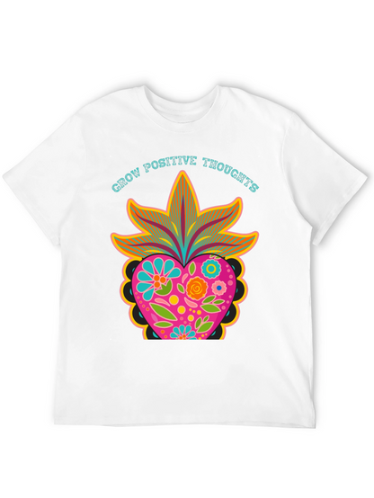 Grow Positive Thoughts Black Graphic Tee