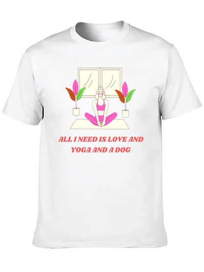 Yoga & Dog Lover T-Shirt: Love and Yoga Design