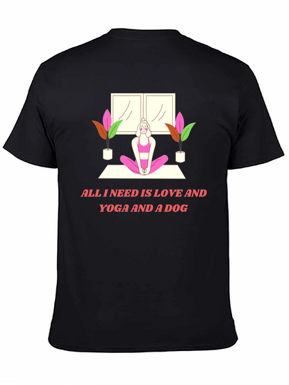 Yoga & Dog Lover T-Shirt: Love and Yoga Design