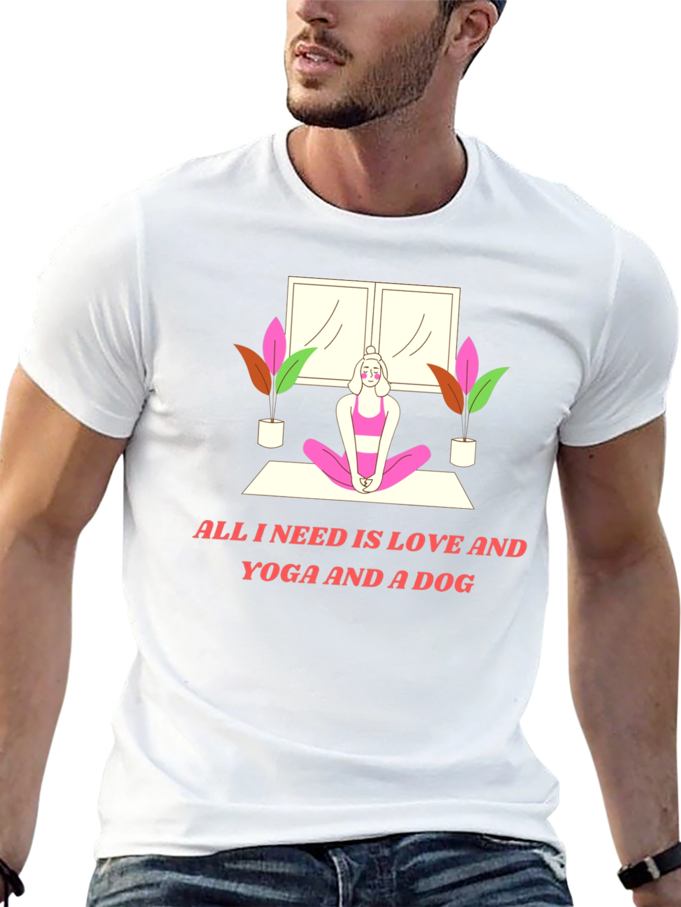 Yoga & Dog Lover T-Shirt: Love and Yoga Design
