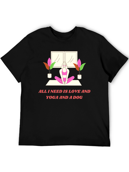 Yoga & Dog Lover T-Shirt: Love and Yoga Design