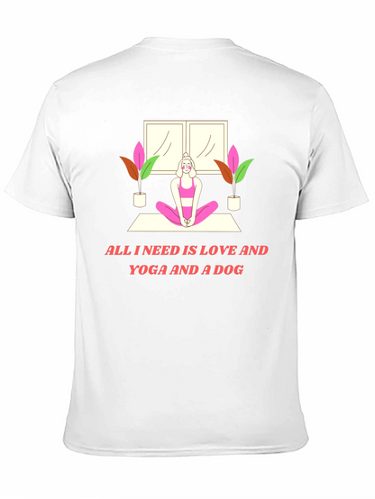 Yoga & Dog Lover T-Shirt: Love and Yoga Design