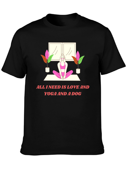 Yoga & Dog Lover T-Shirt: Love and Yoga Design