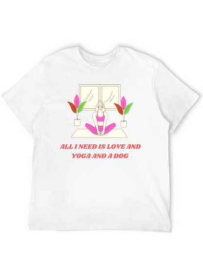 Yoga & Dog Lover T-Shirt: Love and Yoga Design
