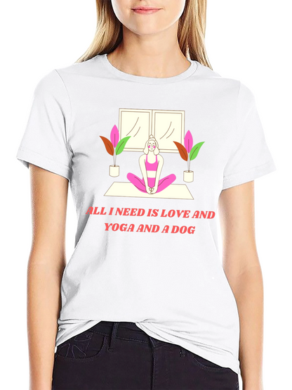 Yoga & Dog Lover T-Shirt: Love and Yoga Design