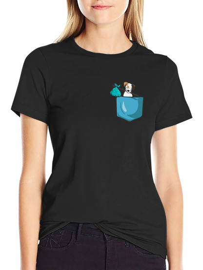 Dog in Pocket Graphic Tee - Trendy Casual Wear