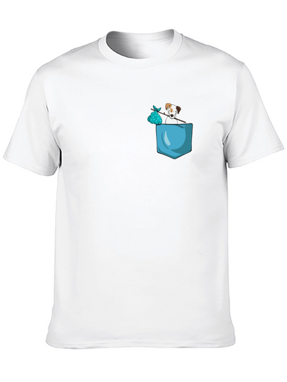 Dog in Pocket Graphic Tee - Trendy Casual Wear