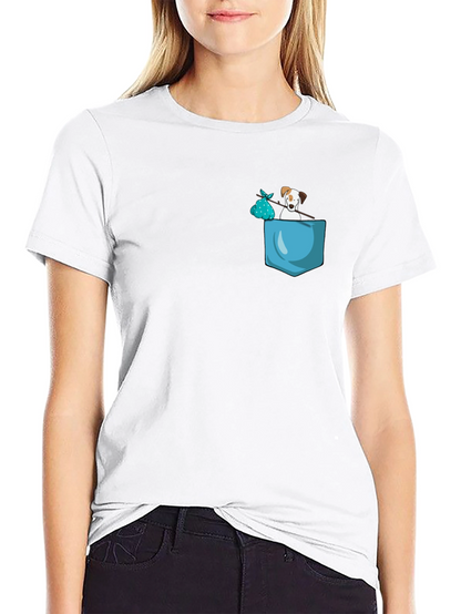 Dog in Pocket Graphic Tee - Trendy Casual Wear