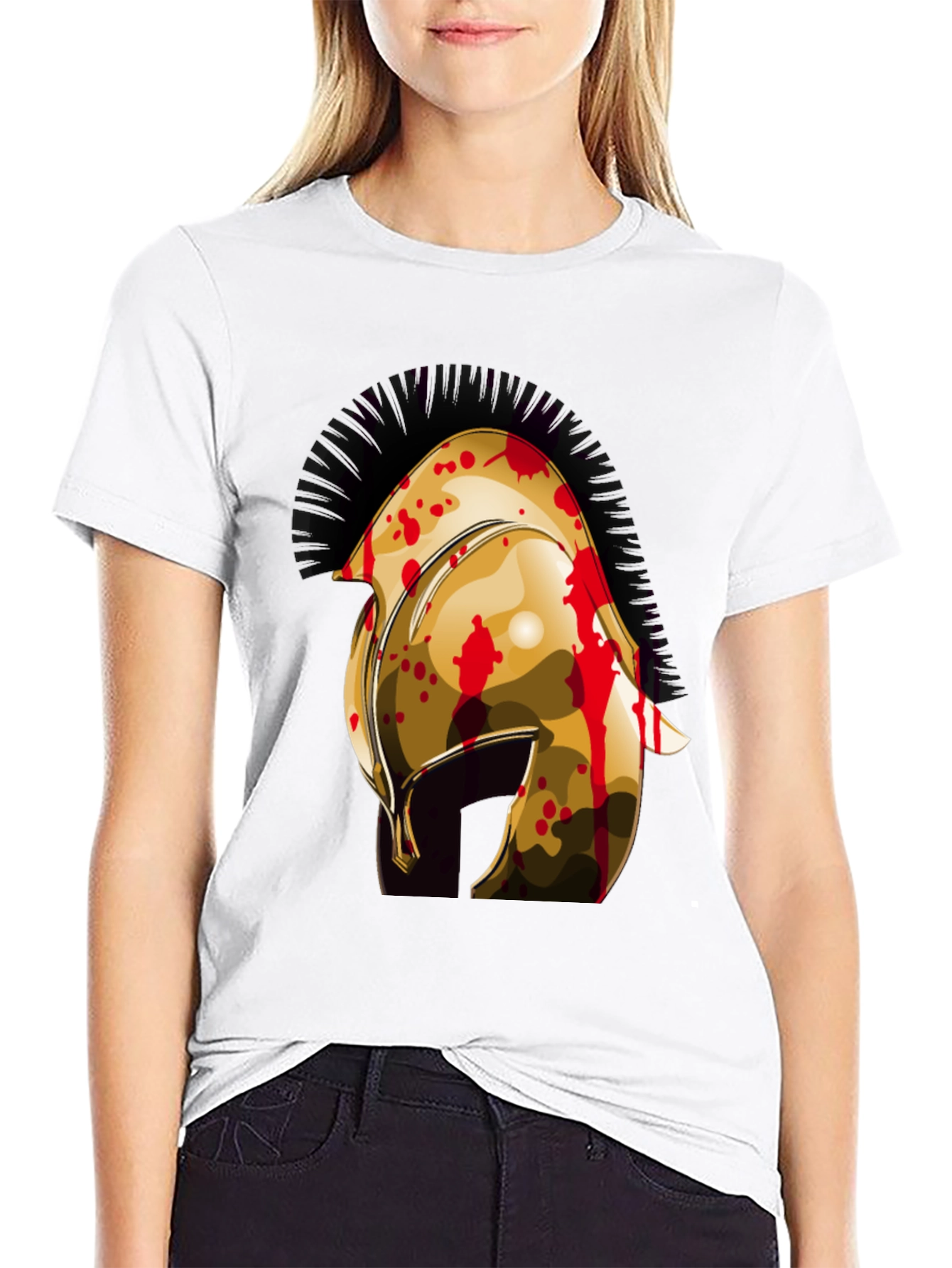 Spartan Helmet Graphic Tee - Mens Black T-Shirt