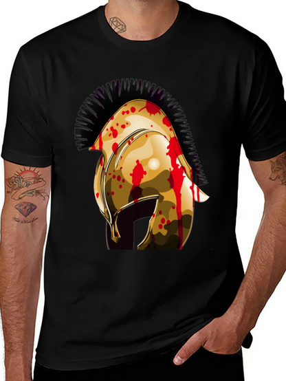 Spartan Helmet Graphic Tee - Mens Black T-Shirt