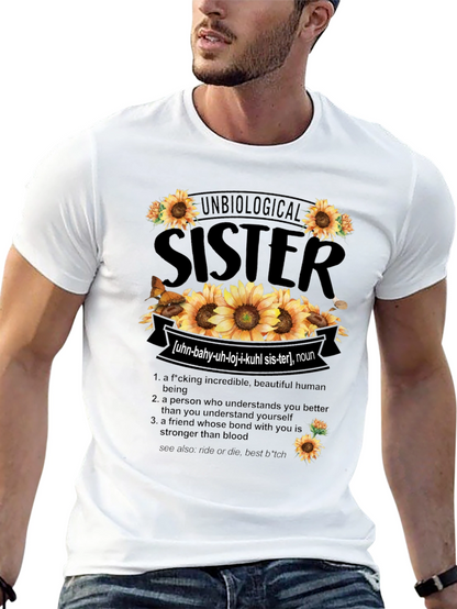 Unbiological Sister Sunflower Graphic T-Shirt