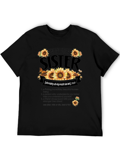 Unbiological Sister Sunflower Graphic T-Shirt