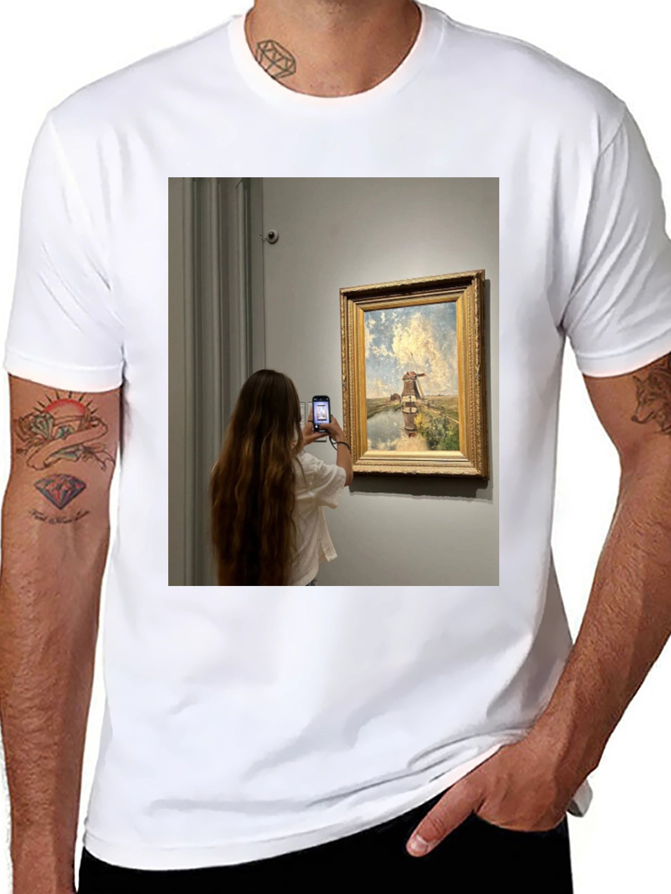 Art Lovers Tee: Museum Moment Graphic T-Shirt