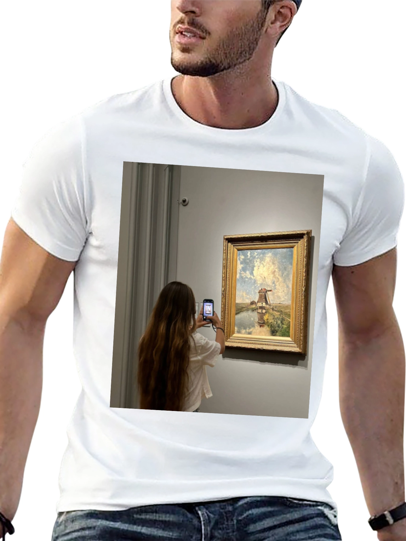 Art Lovers Tee: Museum Moment Graphic T-Shirt