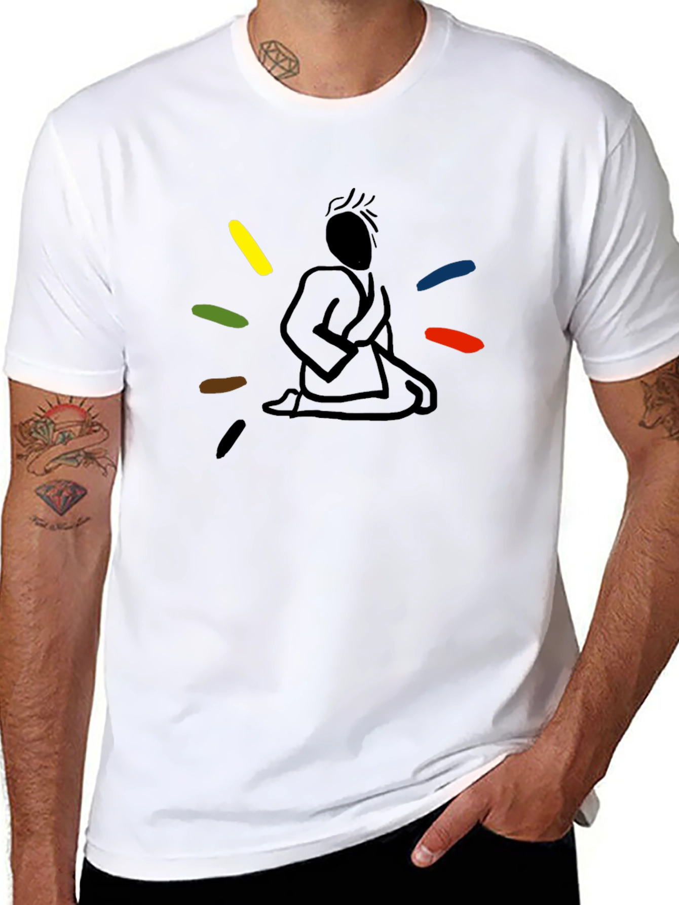 Meditating Martial Artist Graphic Tee