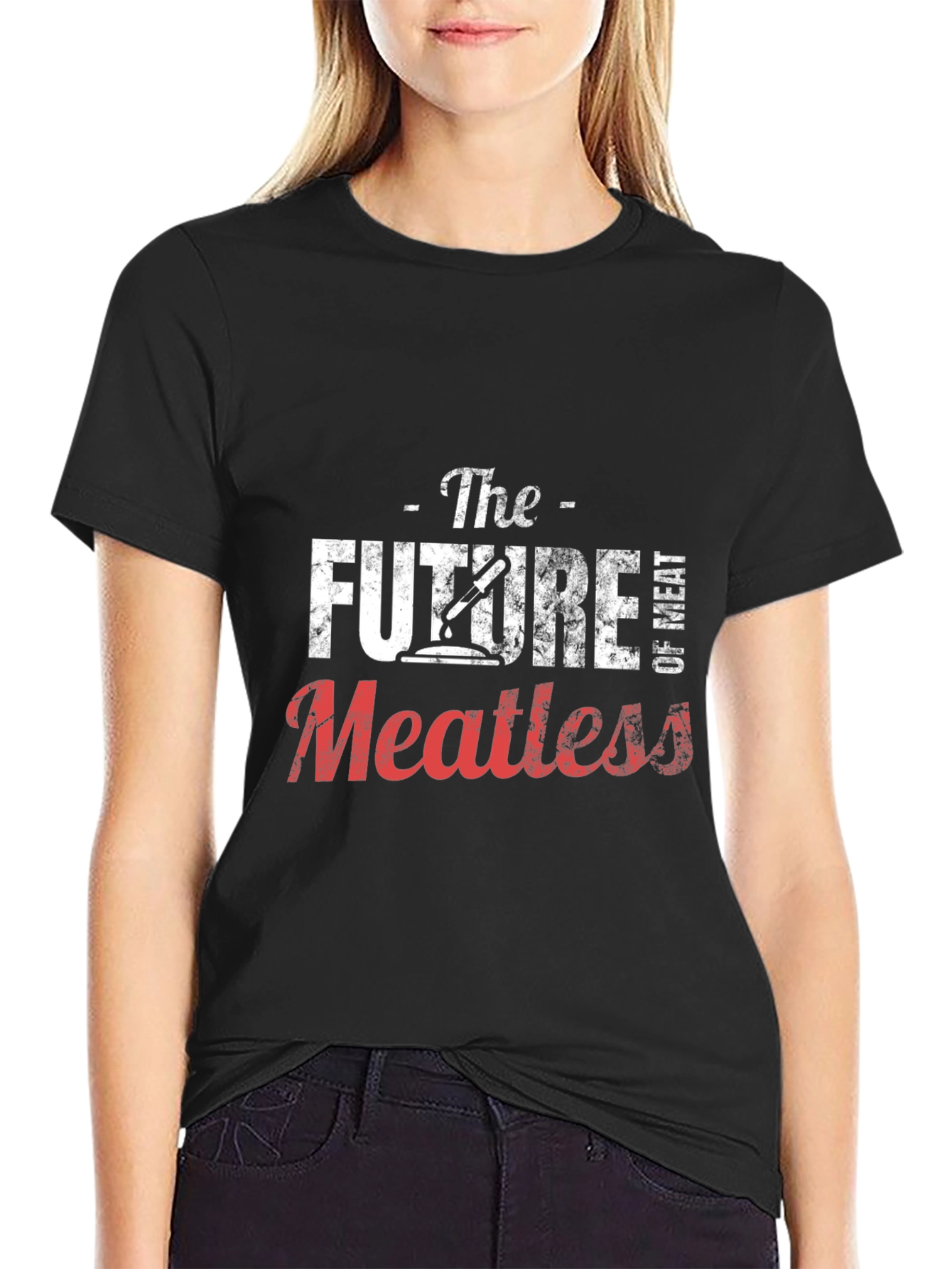 The Future of Meatless Black Graphic T-Shirt
