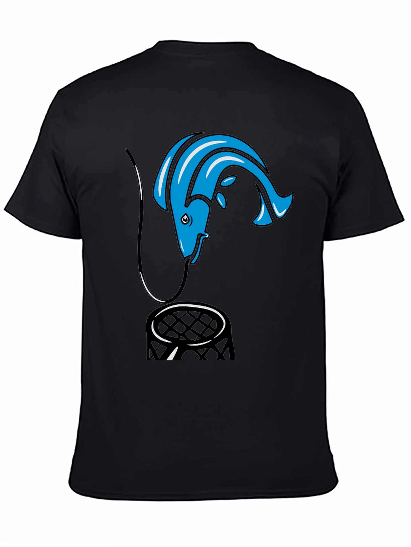 Fishing Hook T-Shirt - Blue Fish Design
