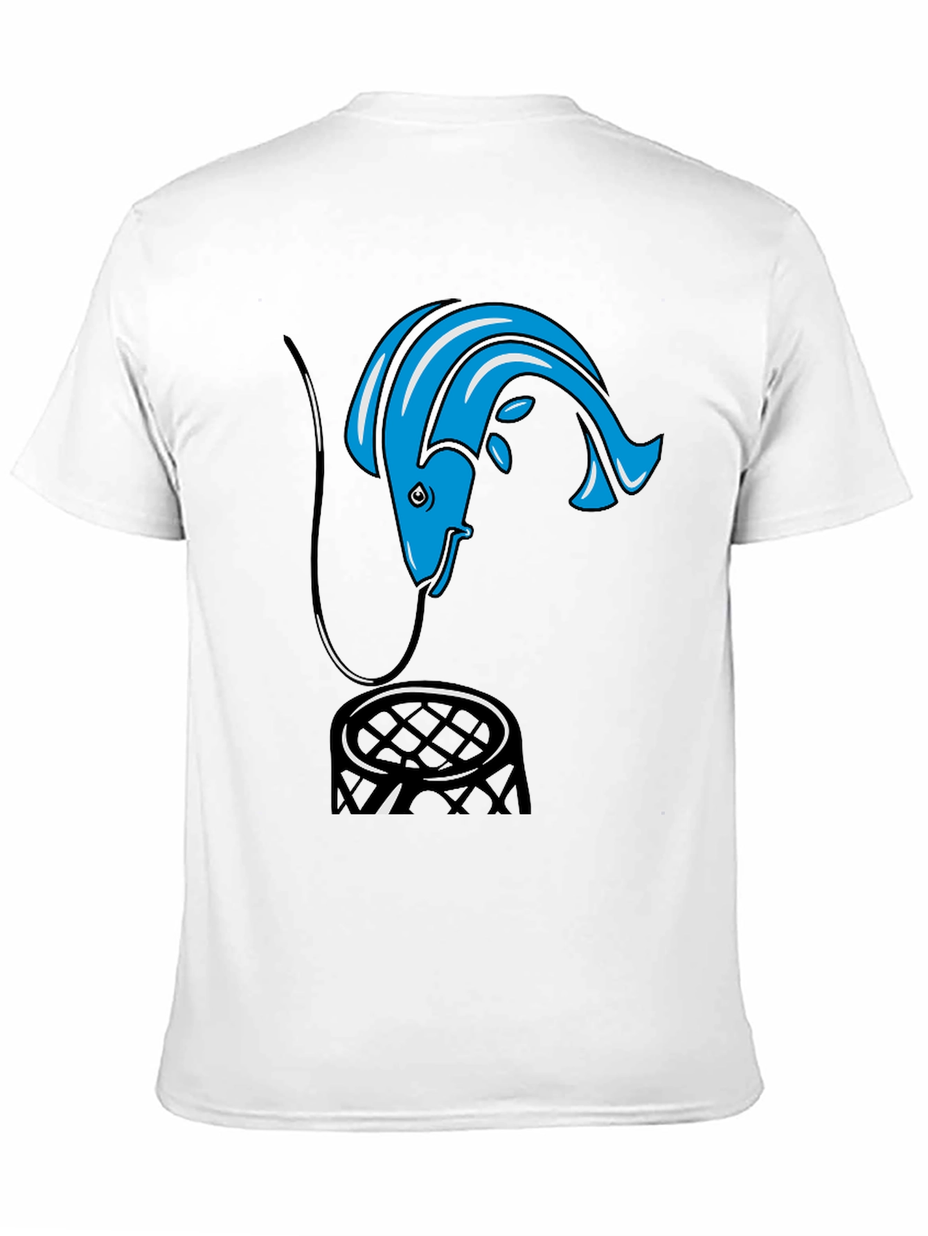 Fishing Hook T-Shirt - Blue Fish Design