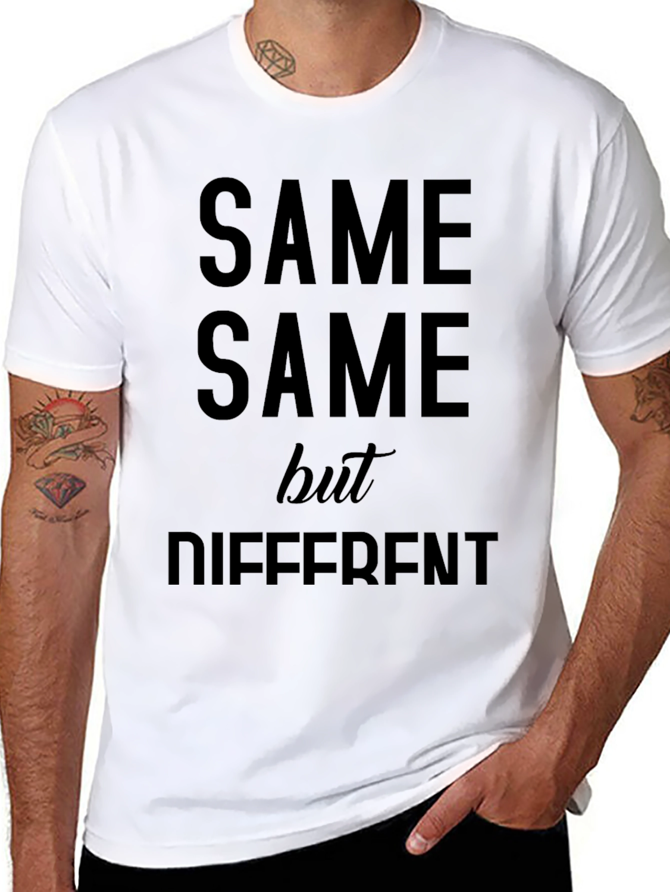 Same Same But Different Black Graphic Tee