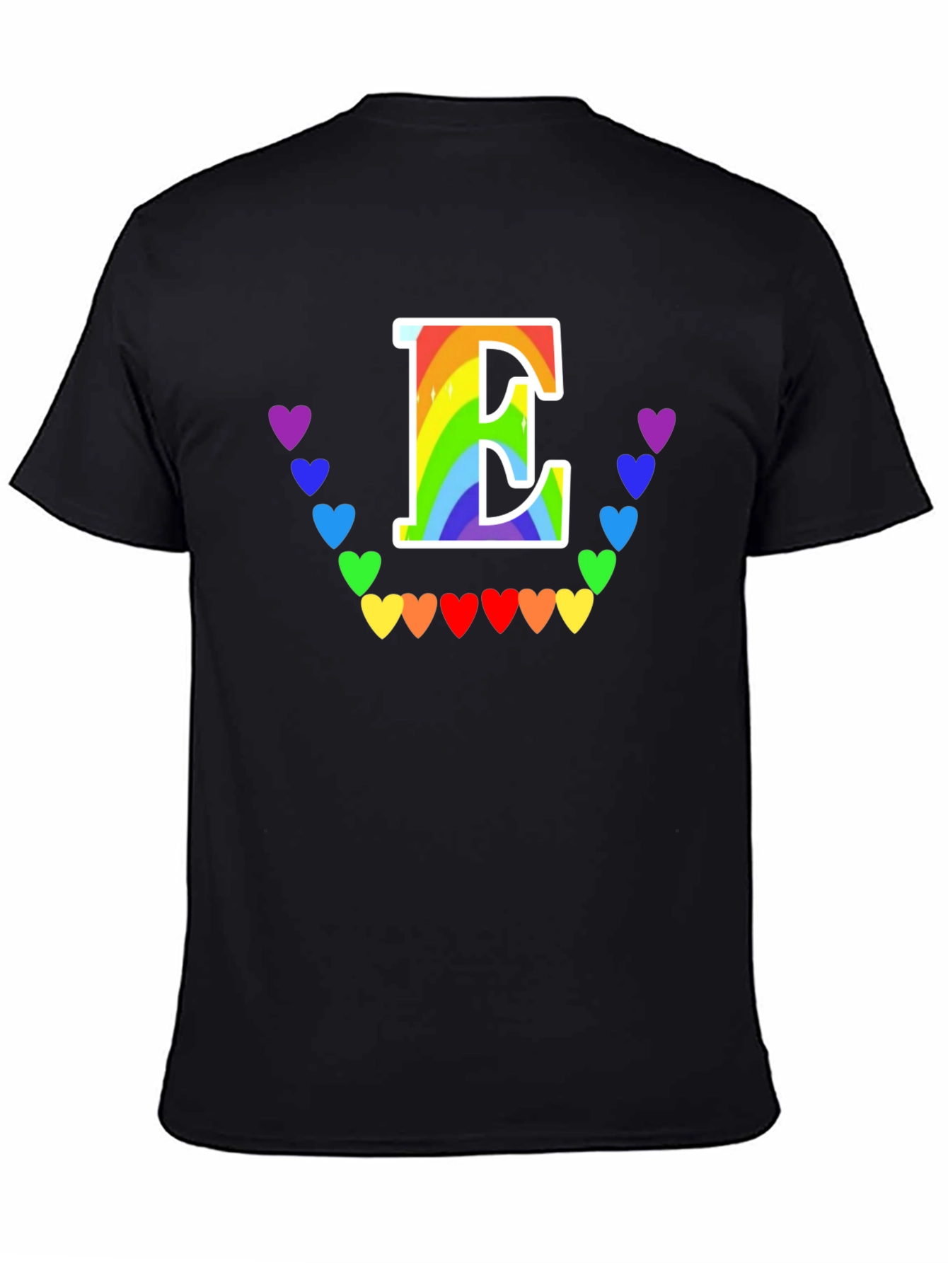 Rainbow Letter E Heart Tee - LGBTQ+ Pride