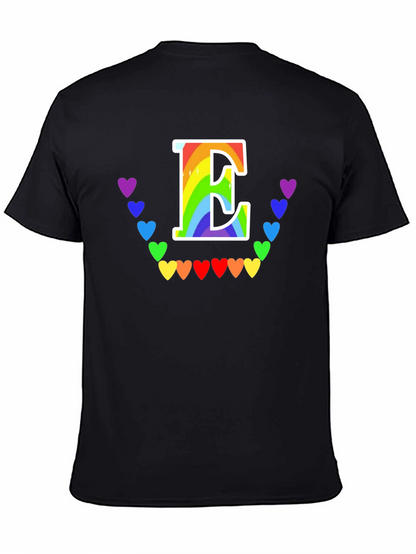 Rainbow Letter E Heart Tee - LGBTQ+ Pride