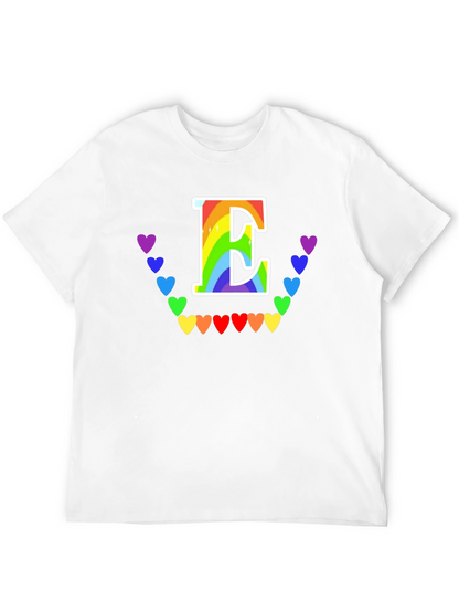 Rainbow Letter E Heart Tee - LGBTQ+ Pride