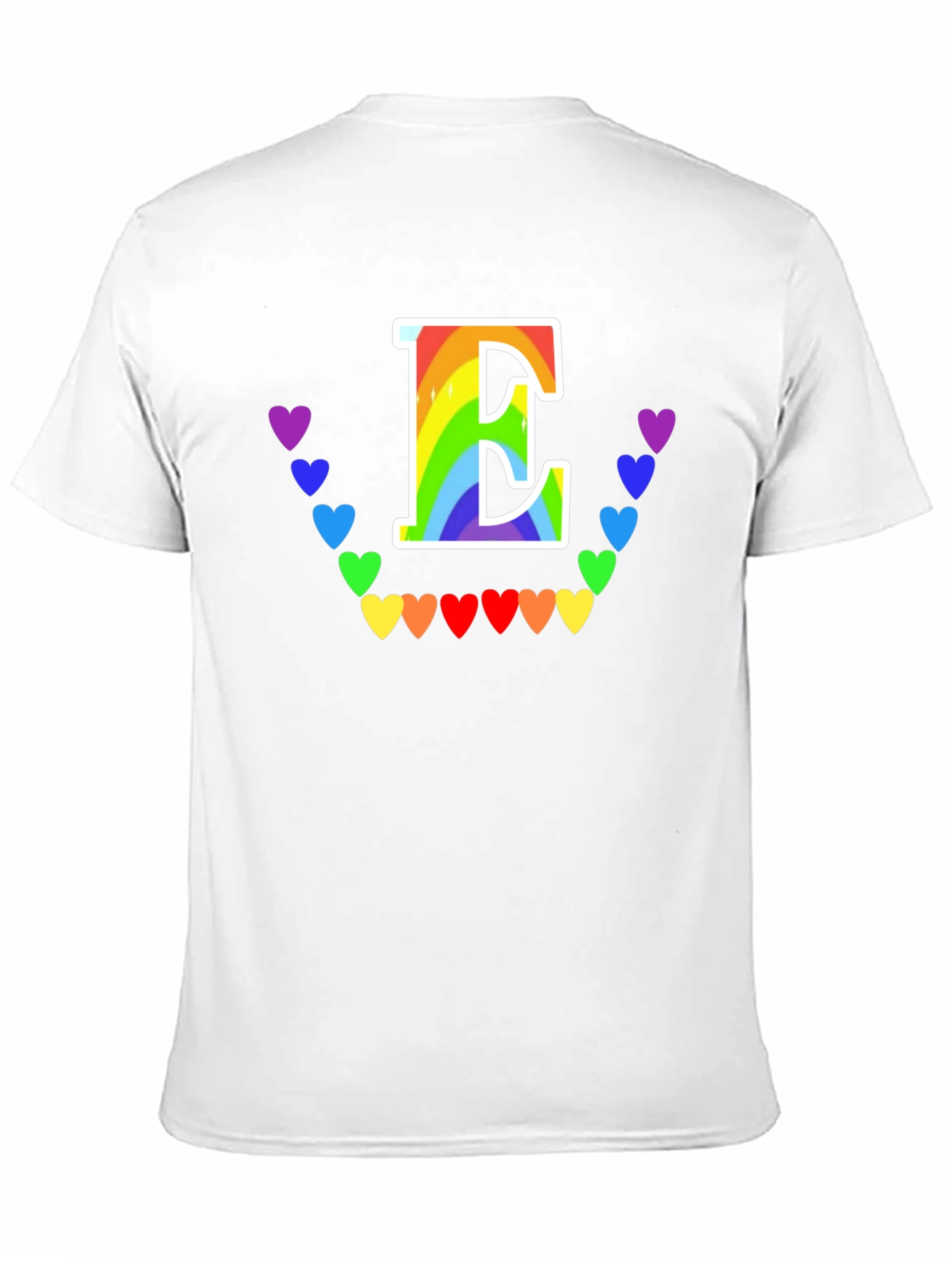 Rainbow Letter E Heart Tee - LGBTQ+ Pride