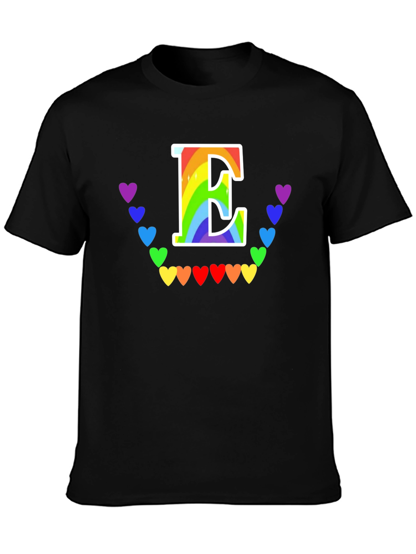 Rainbow Letter E Heart Tee - LGBTQ+ Pride