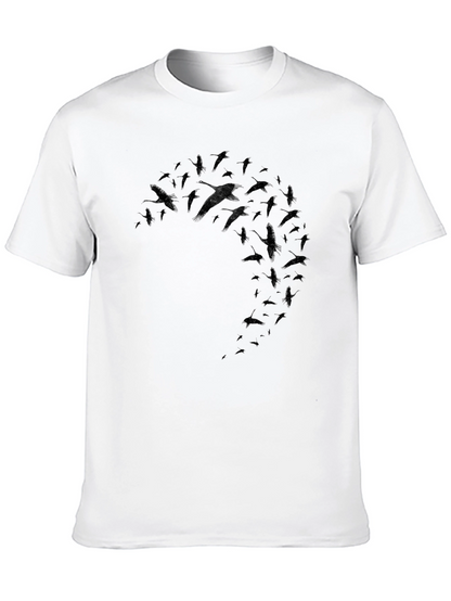 Mens Black Bird Graphic T-Shirt