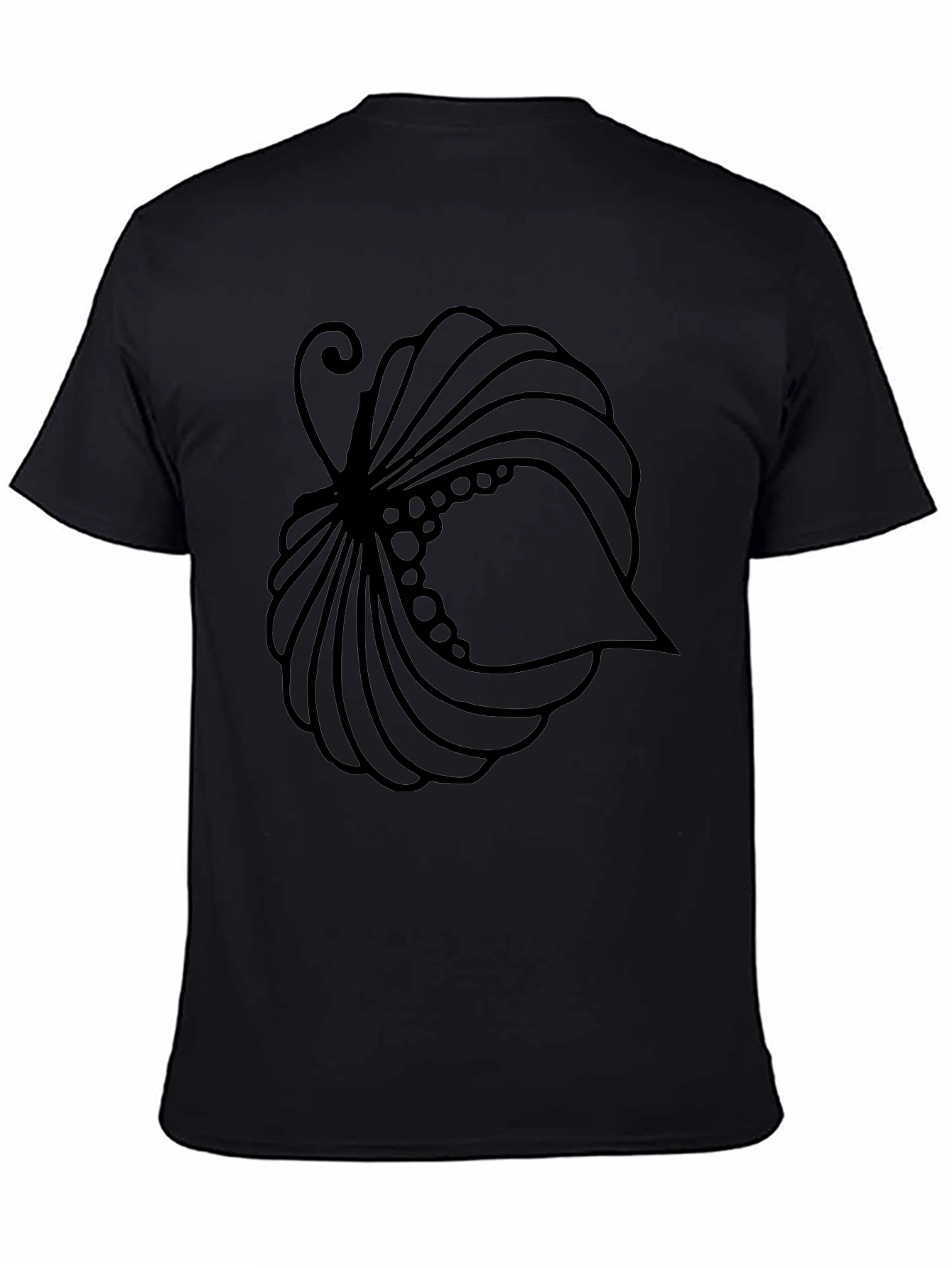 Stylized Shell Graphic Tee - Black