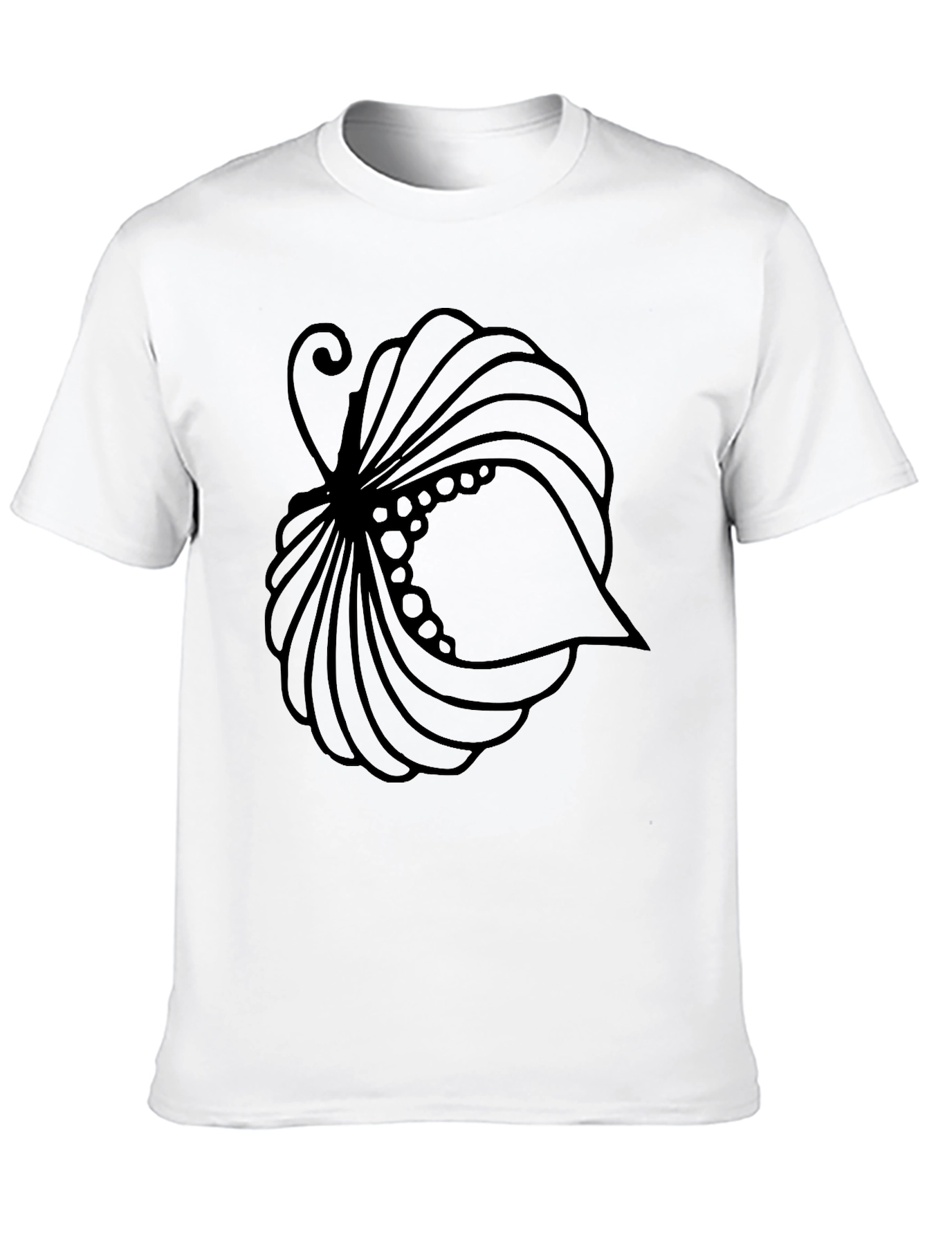 Stylized Shell Graphic Tee - Black