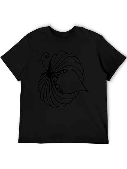 Stylized Shell Graphic Tee - Black