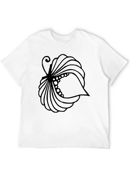 Stylized Shell Graphic Tee - Black