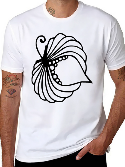 Stylized Shell Graphic Tee - Black