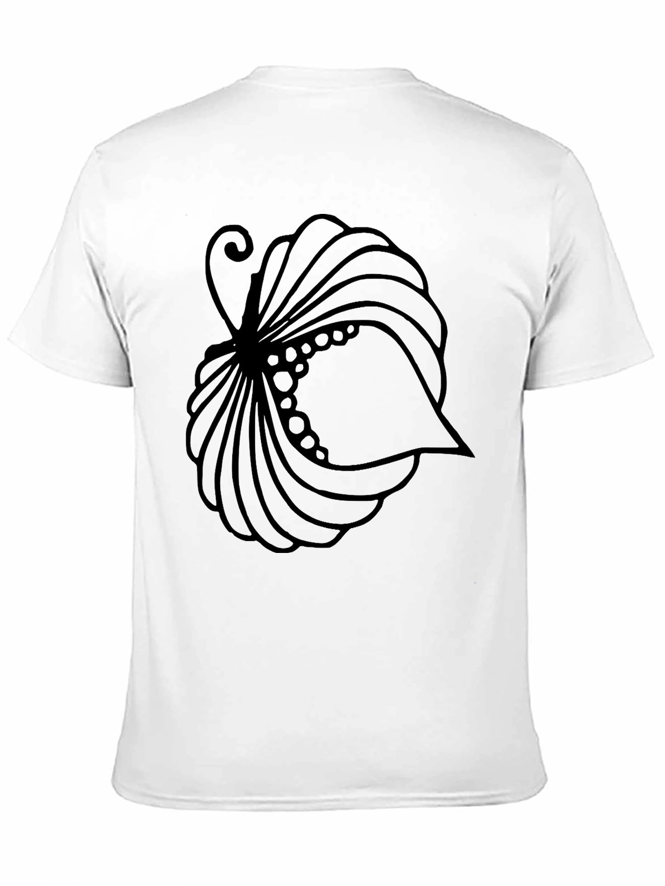 Stylized Shell Graphic Tee - Black