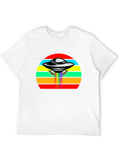 Retro UFO Rainbow T-Shirt - Black Tee