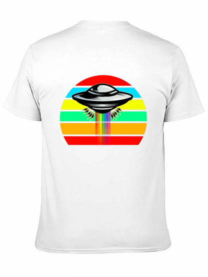 Retro UFO Rainbow T-Shirt - Black Tee