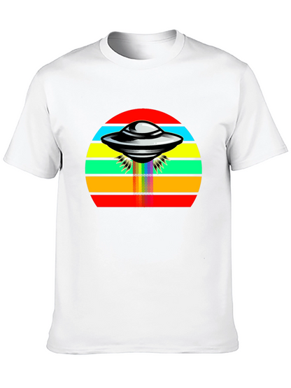 Retro UFO Rainbow T-Shirt - Black Tee