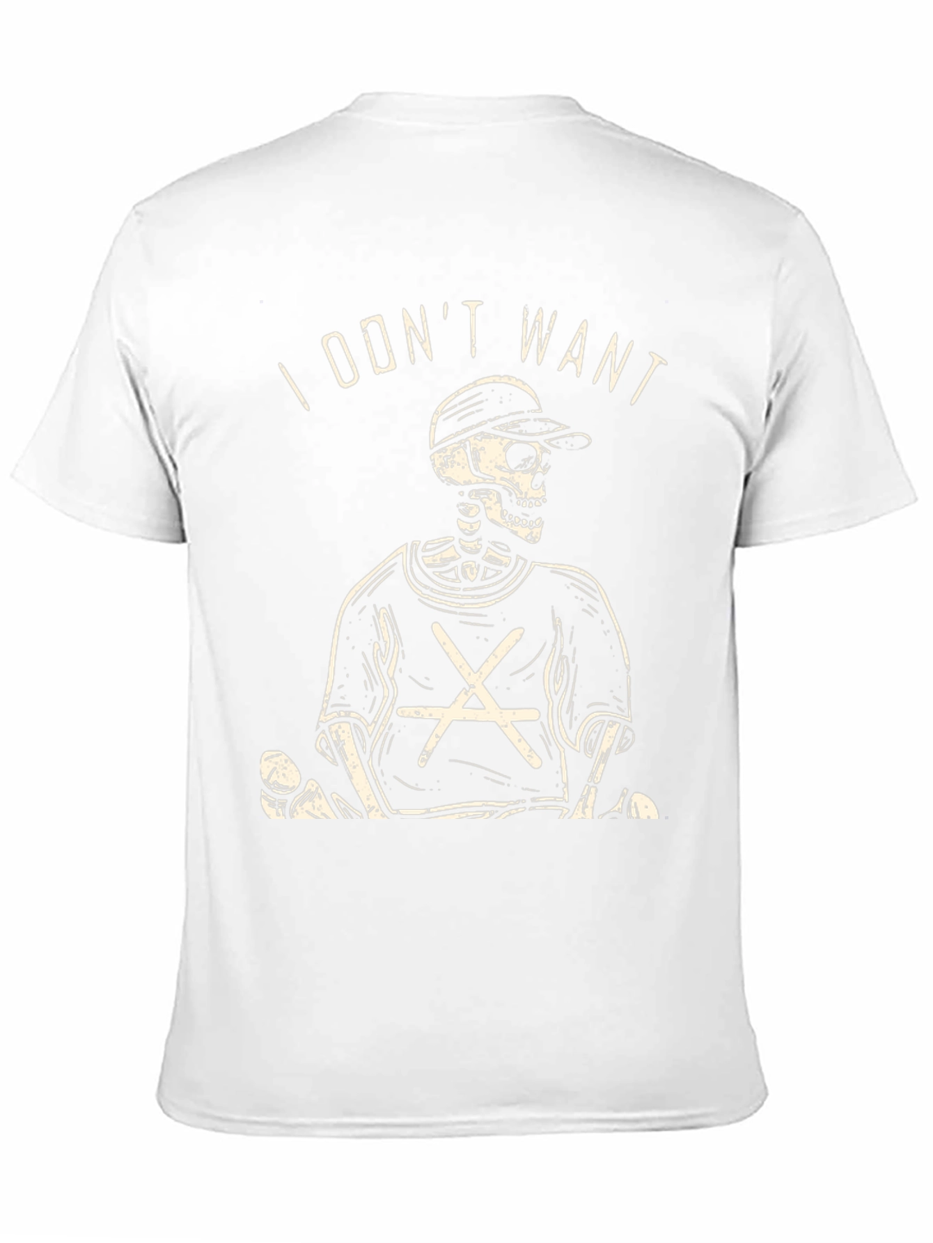 Skeleton Graphic Tee - I Dont Want Black T-Shirt