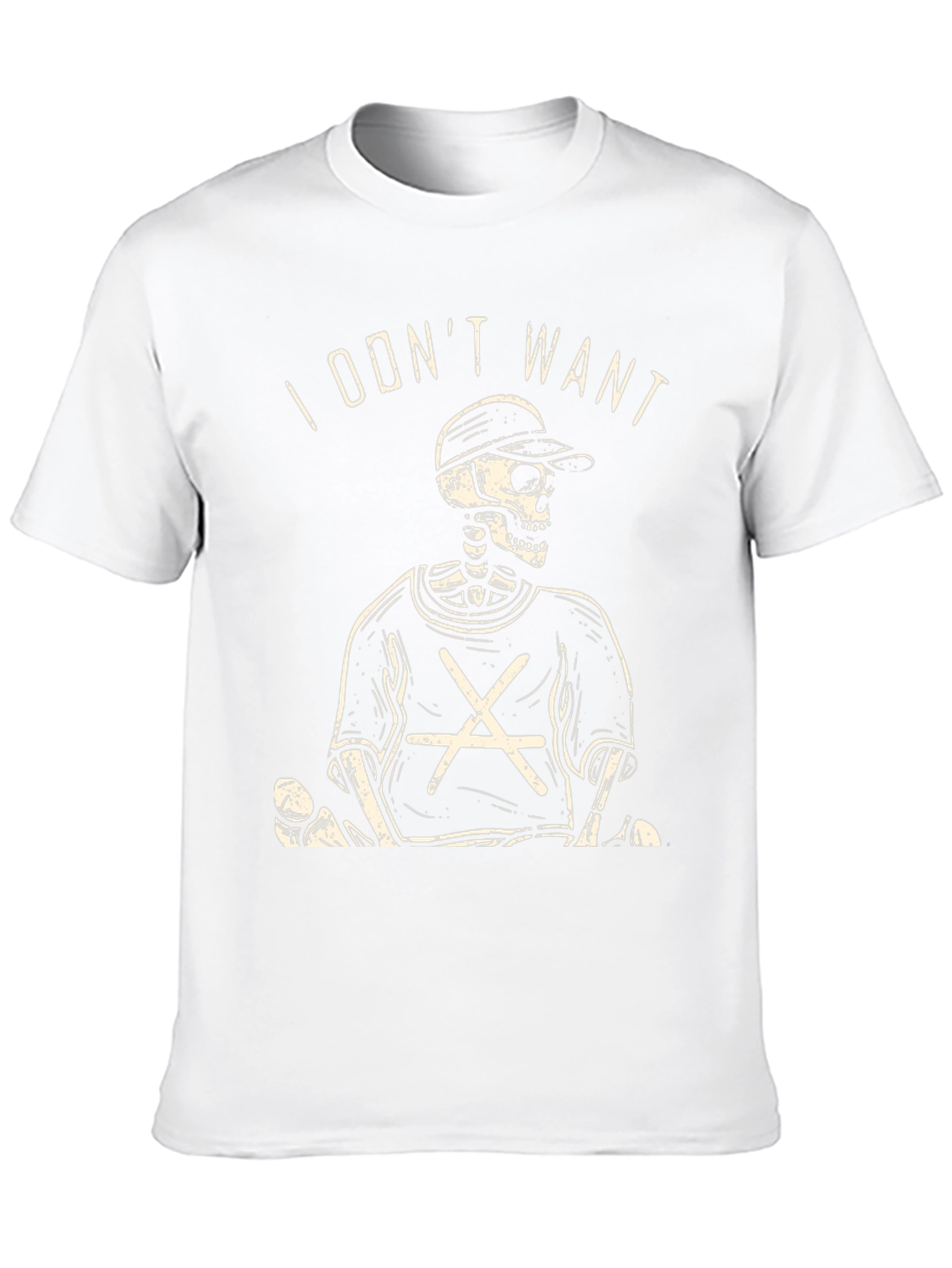 Skeleton Graphic Tee - I Dont Want Black T-Shirt
