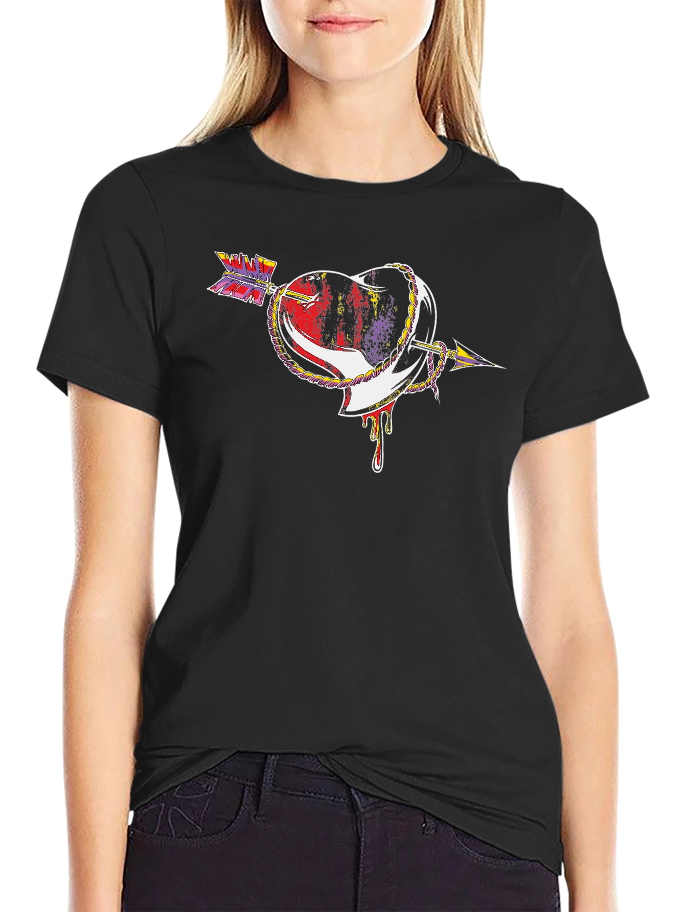 Heart Arrow Graphic Tee - Unique Design