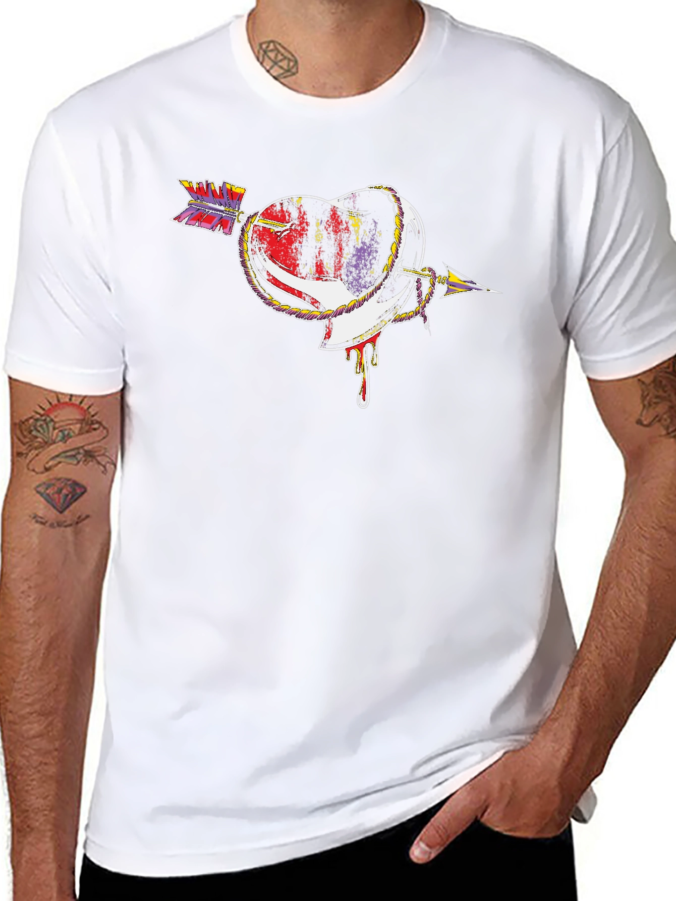 Heart Arrow Graphic Tee - Unique Design