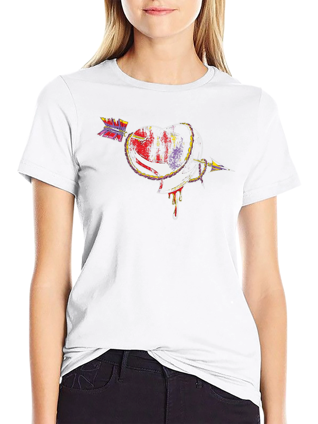 Heart Arrow Graphic Tee - Unique Design